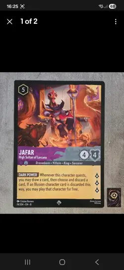 Lorcana Oversized jumbo promo Cards 3 x Mulan, Jafar and Minnie Bundle - Mint - Image 2