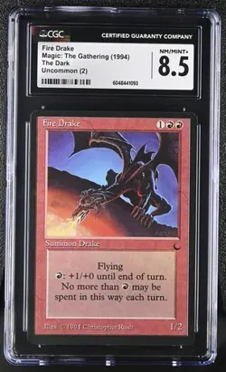 MTG Magic The Gathering Fire Drake 1994 The Dark CGC 8.5 - Image 1