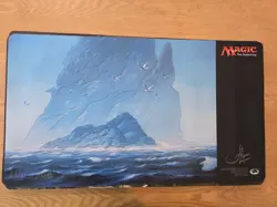 Magic the Gathering Unstable Island Playmat John Avon Signed - Image 1