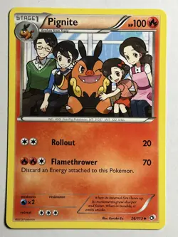 Pignite Legendary Treasures 26/113 MP-LP Pokemon Card - Image 1