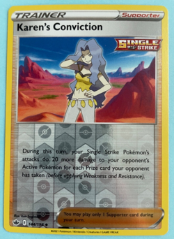 2021 Pokemon Chilling Reign 144/198 Karen's Conviction Trainer - Image 1