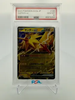 2023 Pokemon SV2a Zapdos ex #145 PSA 10 Gem Mint Japanese - Image 1