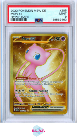 MEW EX HYPER RARE POKEMON GERMAN MEW DE-151 2023 205 PSA 9 - Image 1