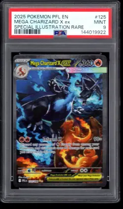2025 POKEMON PFL EN MEGA CHARIZARD SPECIAL ILLUSTRATION RARE 125/094 PSA 9 5A - Image 1