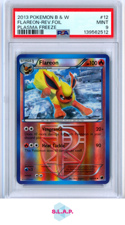 FLAREON-REV.FOIL PLASMA FREEZE POKEMON BLACK & WHITE PLASMA FREEZE 2013 12 PSA 9 - Image 1
