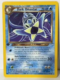 Pokemon Dark Omastar Neo Destiny 19/105 1st Edition Non-Holo Card NM - Image 2