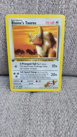 Pokemon TCG Blaine's Tauros Gym Heroes 64/132 MINT 1ST EDITION - Image 3