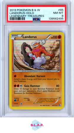 LANDORUS-HOLO LEGENDARY TREASURES POKEMON BLCK & WHITE 2013 85 PSA 8 - Image 1