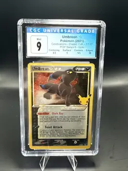 Pokemon CGC 9 Umbreon Gold Star 17/17 Celebrations: Classic Collection Holo - Image 1