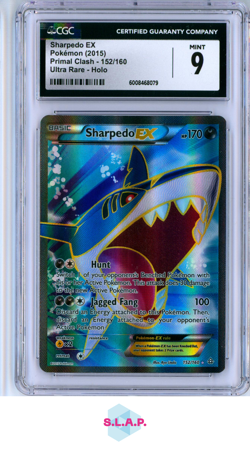 SHARPEDO EX POKEMON 151/160 2015 PRIMAL CLASH ULTRA RARE ENGLISCH CGC 9 - Image 1