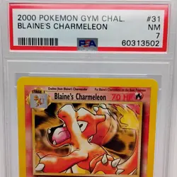 Pokemon Gym Challenge Blaine's Charmeleon 31/132 PSA 7 Unlimited Regular English - Image 2