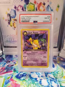 PSA 8 - NM/MT - Dark Hypno 9/82 Holo 1st Edition Team Rocket Pokemon TCG - Image 1