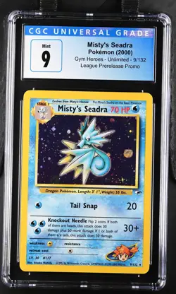 Misty's Seadra Pokemon 2000 Gym Heroes 9/132 League Prerelease Promo CGC 9 Mint - Image 1
