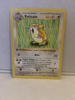 Raticate 1st Edition Base Set 40/102 WOTC Vintage Pokemon Original 1999 (2) - Image 1