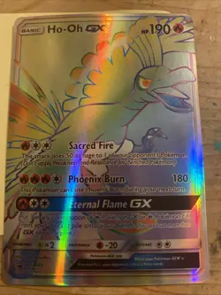 Pokemon Ho-Oh GX SM80 Rainbow Rare Full Art - Image 1
