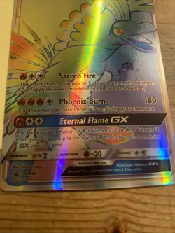 Pokemon Ho-Oh GX SM80 Rainbow Rare Full Art - Image 2