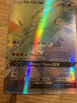 Pokemon Ho-Oh GX SM80 Rainbow Rare Full Art - Image 5