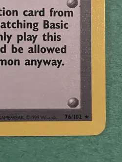 Pokemon TCG Pokemon Breeder Trainer Base Set 74/102 Rare - Image 5