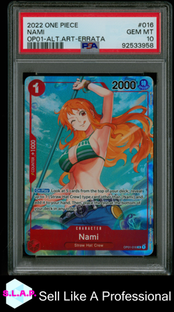 NAMI ONE PIECE OP01-016 2022 OP01 ROMANCE DAWN - ENGLISH PSA 10 - Image 1