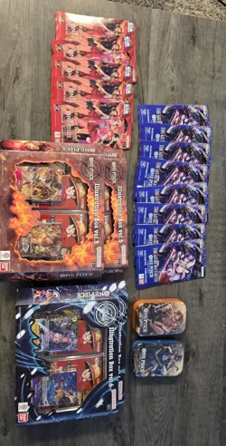 One Piece Illustration Box Vol 5 + Vol 6 Lot +Vol 2 Tins + Op14/EB-03 Sleeves - Image 1