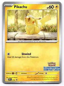 Pikachu #214 (Illustration Contest 2024) Pokemon TCG Promo Cards NM - Image 1
