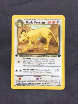 Pokemon Cards: Team Rocket 1st Edition Uncommon: Dark Persian 42/82 - Image 1