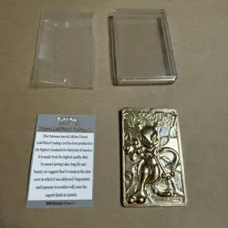1999 Pokemon 23k Gold Plated Mewtwo Burger King Trading Card COA - Image 1