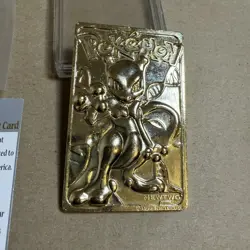 1999 Pokemon 23k Gold Plated Mewtwo Burger King Trading Card COA - Image 2