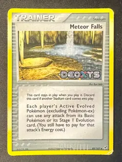 Meteor Falls 89/107 2005 EX Deoxys Pokemon Card TCG Reverse Holo Stamped - Mp - Image 1