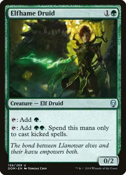 NM Elfhame Druid, MTG, Dominaria, Magic the Gathering, 159 - Image 1