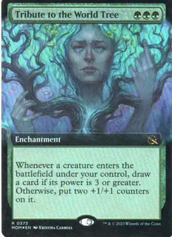 MTG: March of the Machine: Foil Extended Art Tribute to the World Tree: LP Con - Image 1