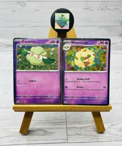 Pokemon MEP Black Star Promo Cottonee 018 & Whimsicott 019 Phantasmal Flames Lot - Image 1
