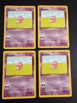 Pokemon TCG Slowpoke Fossil, 1st Edition, Regular Card 55/62 - Lot Of 4 - Image 1