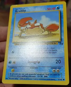 Krabby 51/62 Slash Symbol Error Misprint Fossil Pokemon Card VLP - Image 4