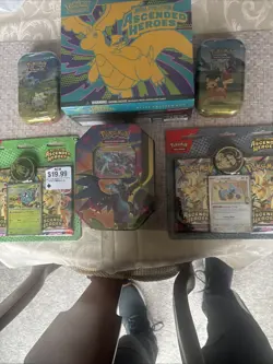 POKEMON TCG ASCENDED HEROES LOT: ETB COINS TINS HOLO/FOIL , Blisters ,mini Tins - Image 1