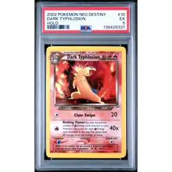 2002 Pokemon Neo Destiny Dark Typhlosion Holo Card 10 PSA 5 EX - Image 1