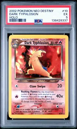 2002 Pokemon Neo Destiny Dark Typhlosion Holo Card 10 PSA 5 EX - Image 2