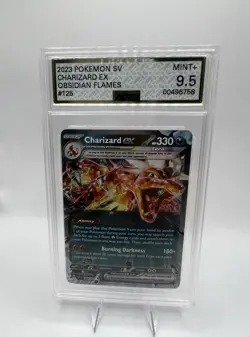 Pokemon SV Obsidian Flames Charizard EX 125/197 AGS Mint+ 9.5 Ultra Rare 2023 - Image 1