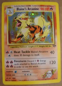 Pokemon 1/132 Blaine's Arcanine Holo Gym Challenge Holo Rare (Unplayed Exc.) - Image 1