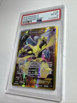2016 POKEMON XY FATES COLLIDE SECRET #125 FULL ART/ALAKAZAM EX PSA NM-MT 8 - Image 2