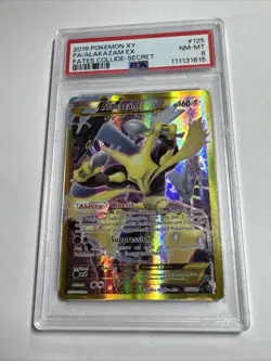 2016 POKEMON XY FATES COLLIDE SECRET #125 FULL ART/ALAKAZAM EX PSA NM-MT 8 - Image 3