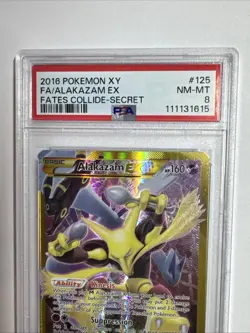 2016 POKEMON XY FATES COLLIDE SECRET #125 FULL ART/ALAKAZAM EX PSA NM-MT 8 - Image 5