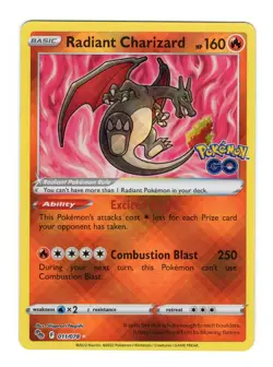 Radiant Charizard 011/078 Pokemon GO Holo Radiant Rare Pokemon Card NM - Image 1