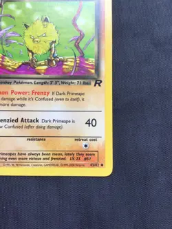 Pokemon Cards: Team Rocket 1st Edition Uncommon: Dark Primeape 43/82 - Image 4