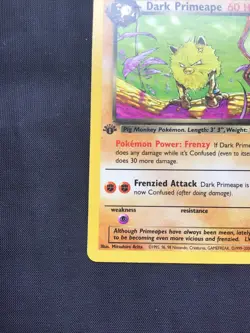 Pokemon Cards: Team Rocket 1st Edition Uncommon: Dark Primeape 43/82 - Image 5