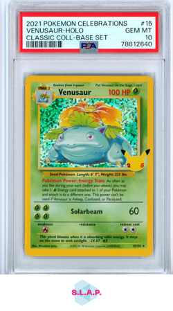 VENUSAUR POKEMON 15 2021 CELEBRATIONS ENGLISCH PSA 10 - Image 1
