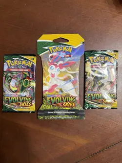 Pokemon TCG: Sword & Shield- (3)Evolving Skies Booster Packs- NEW/FACTORY SEALED - Image 1