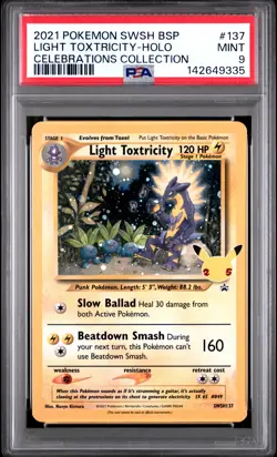 PSA 9 MINT Light Toxtricity SWSH137 [Holo] Pokemon TCG Swsh Celebrations - Image 1