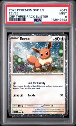 PSA 9 MINT Eevee #43 [Cosmo Holo] Pokemon Svp En-Sv Black Star Promo - Image 1