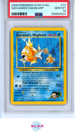 GIOVANNI'S MAGIKARP POKEMON GYM CHALLENGE 2000 73 PSA 10 - Image 1